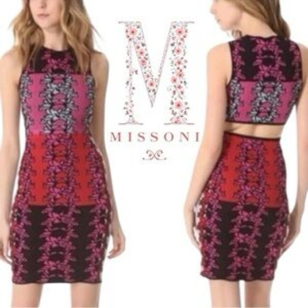 Missoni Hibiscus Intarsia Size 4 Cocktail Dress with Back Cutout - Picture 8 of 8